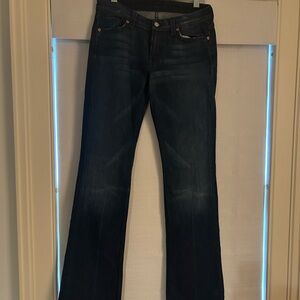 7 For All Mankind Dark Blue Flare Jeans